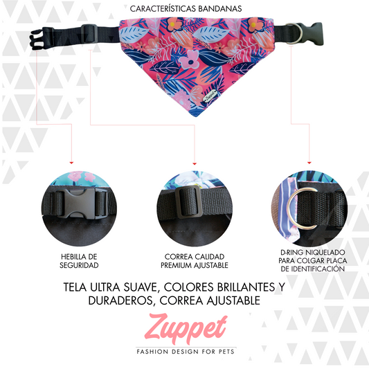 Bandana para mascotas pink nature - Zuppet Chile SpA